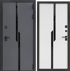 Дверь металлическая Бункер Марсель 960х2050мм R 1,2 мм черный муар/софт белый
