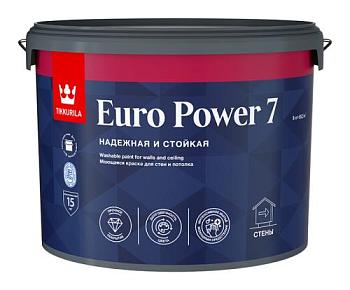 Краска В/Д для стен и потолков Euro Power 7 матовая С 9 л; TIKKURILA