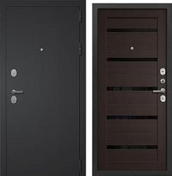 Дверь металлическая Бункер Кристел 960х2050мм L 1,2 мм черный муар/орех темный