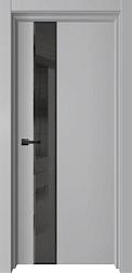 Полотно дверное Premium Soft Premiata-7 серый софт 800мм; лакобель черная фацет