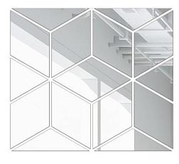 Наклейки Зеркальные куб серебро, размер композиции 45х51 см/15шт в упак; STARDECO