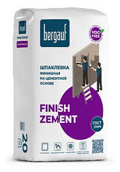 Шпаклевка финишная цементная БЕЛАЯ Finish Zement 20кг/64; Bergauf (Бергауф)