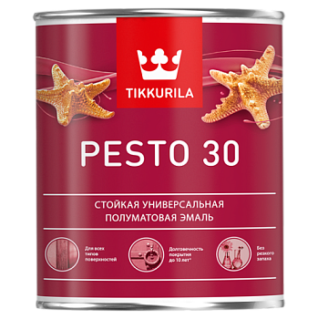 Эмаль универсальная Pesto 30 C полуматовая 0,9 л; TIKKURILA