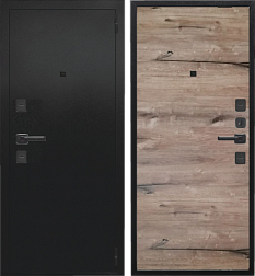 Дверь металлическая ЮДМ Ультра Royal 860х2050мм R черный муар/дуб пацифика