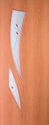 Полотно дверное Принцип Камея миланский орех ПОФ 600мм стекло с фьюзингом