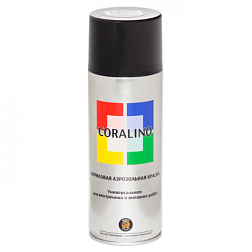Краска аэрозольная CORALINO 520мл черный глянцевый RAL9005 200г; C19005