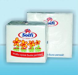 Салфетки бумажные 24х24 см 1-слойные/50 шт Solfi однотонные насыщенные