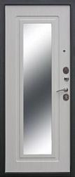 Дверь металлическая Царское зеркало Муар 960х2050мм R 1,2 мм черный муар/белый ясень