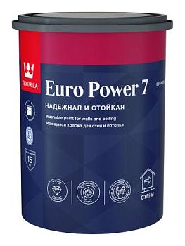 Краска В/Д для стен и потолков Euro Power 7 матовая С 0,9 л; TIKKURILA