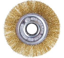 Кордщетка для УШМ дисковая латунь 125х22мм; VERTEXTOOLS, 12099-125