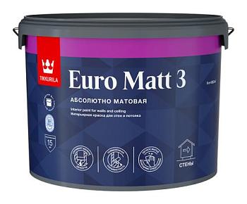 Краска В/Д для стен и потолков Euro Matt 3 глубокоматовая А 9 л; TIKKURILA
