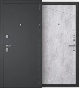 Дверь металлическая Бункер Кристел 960х2050мм R 1,2 мм черный муар/зеркало Техно