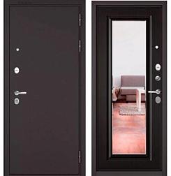Дверь металлическая Мастино TRUST MASS 140 860 R Шоколад букле/Венге/зеркало; Бульдорс