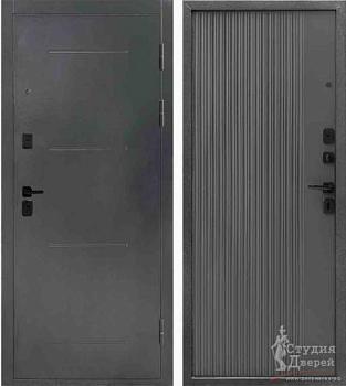 Дверь металлическая Форпост Монблан 960х2050мм R серебристый антик/серый софт