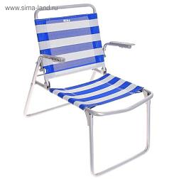 Кресло-шезлонг складное К1, 73x57x64см, мах до 100кг белый/синий; Nika, 741959
